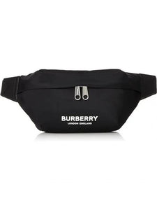 Luxury Burberry Logo Print Nylon Sonny Bum Belt Bag Black