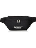Luxury Burberry Logo Print Nylon Sonny Bum Belt Bag Black