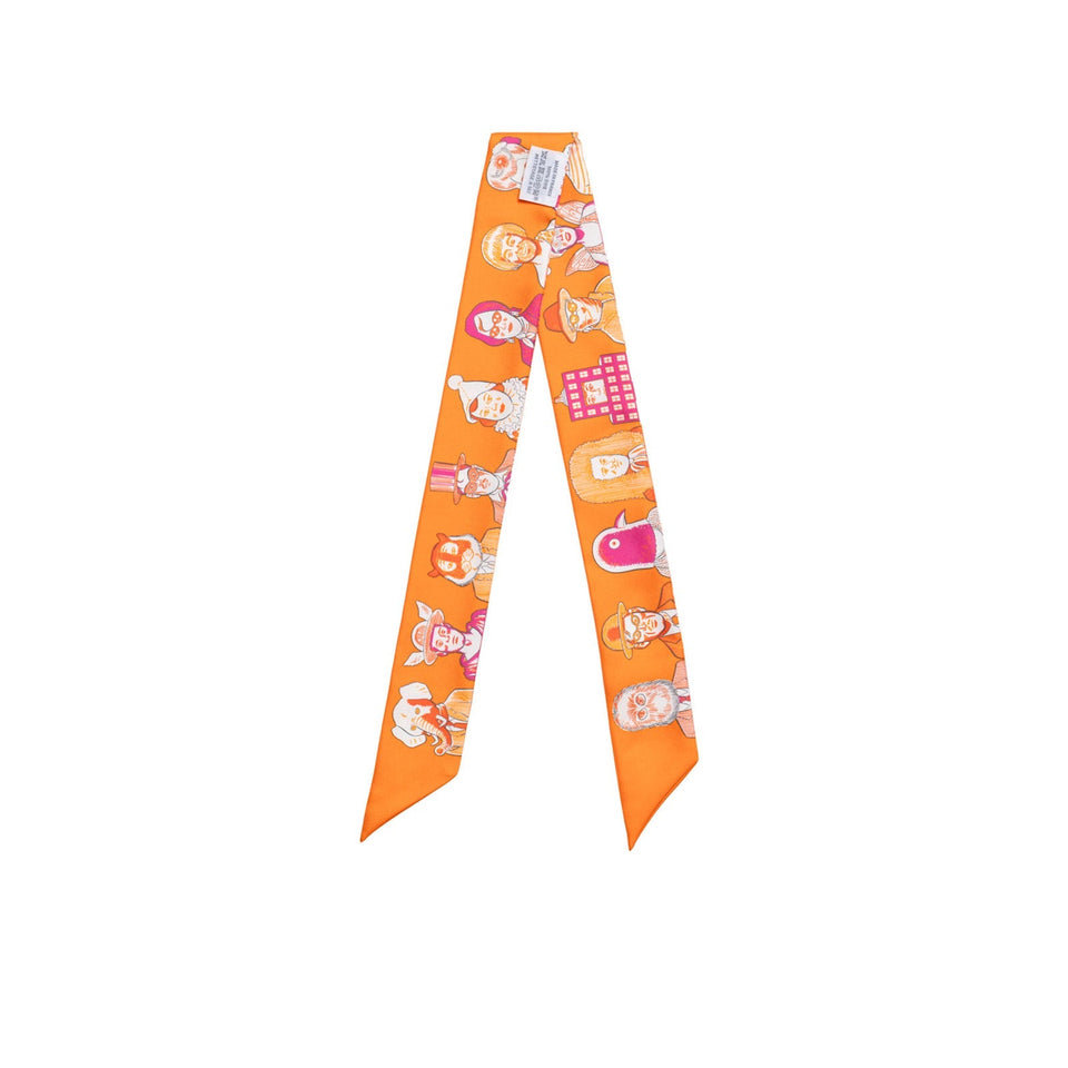 Hermes Twilly Dress Code Orange/Fuchsia/Blanc