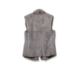 Hermes Pelisse Courte Fur Vest Gris Vert