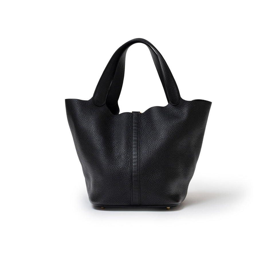 Hermes Picotin 26 Black Clemence Gold Hardware