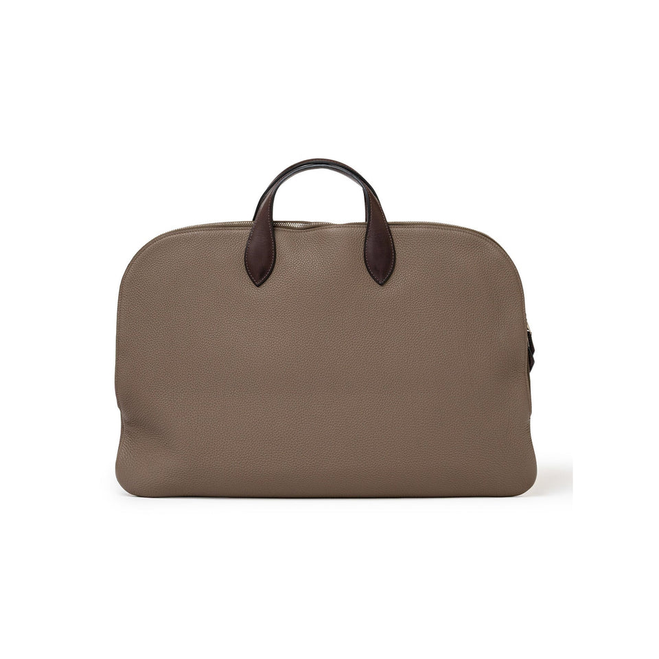 Hermes Victoria Business Bag Etoupe Togo/Toile