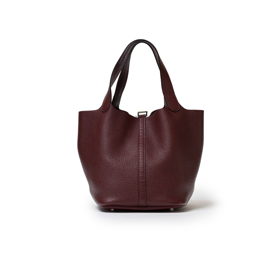 Hermes Picotin 22 Bordeaux Clemence Palladium Hardware