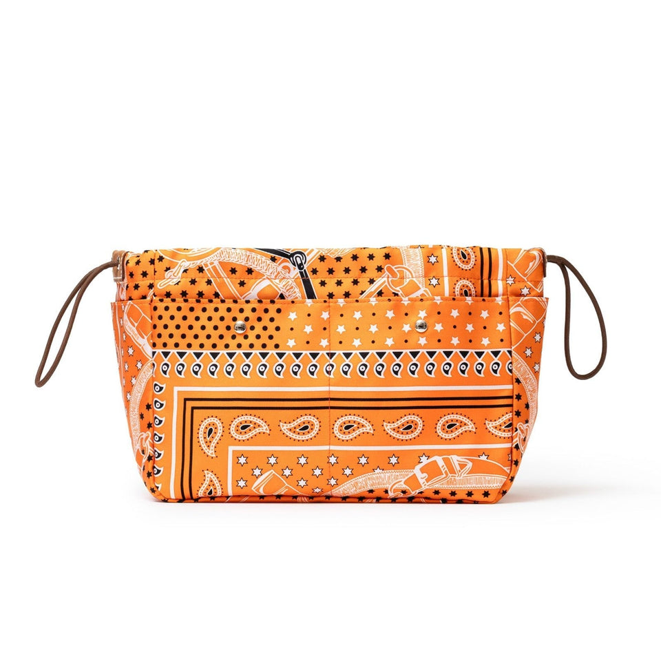Hermes Fourbi 25 pouch Orange Nylon/Silk Barenia Palladium Hardware