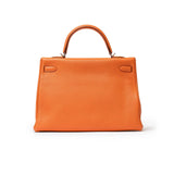 Hermes Kelly 35 Orange Togo Palladium Hardware