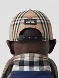 Luxury Burberry logo applique vintage check ball cap beige