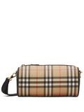 Luxury Burberry Vintage Check Barrel Cross Bag Archive Beige Black