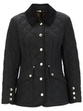 Luxury Burberry Corduroy Color Diamond Quilting Jacket Black