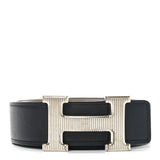 Hermes Epsom Swift 32mm Striee H Belt   90 36 Etoupe Black