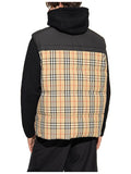 Luxury Burberry Check Panel Reversible Vest Beige