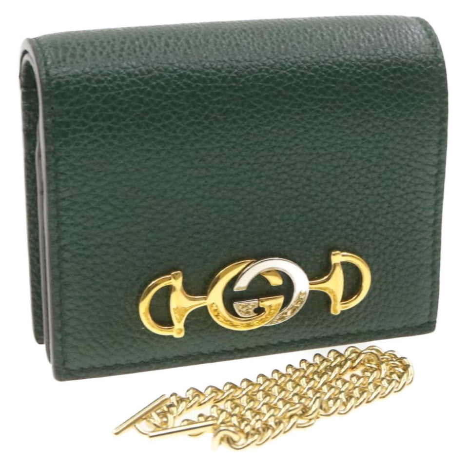 Gucci Zumi Long Wallet Leather Green am272b