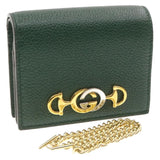 Gucci Zumi Long Wallet Leather Green am272b