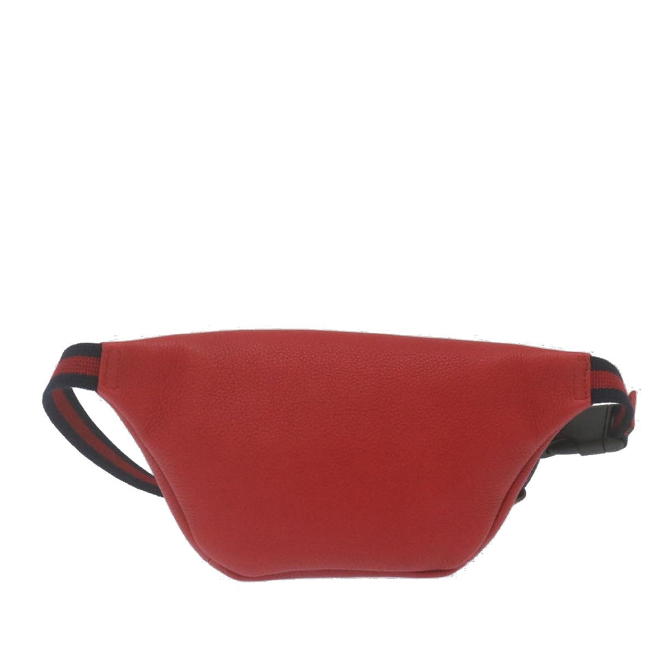Gucci Sherry Line Waist Bag Leather Red am462b