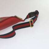 Gucci Sherry Line Waist Bag Leather Red am462b