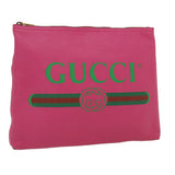 Gucci Web Sherry Line Soho Clutch Bag Leather Pink am481b