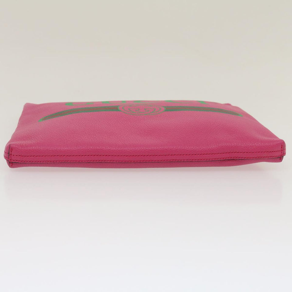 Gucci Web Sherry Line Soho Clutch Bag Leather Pink am481b
