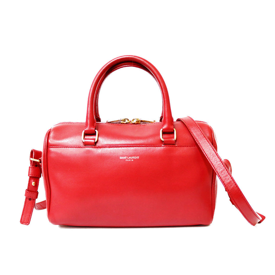 Saint Laurent- Paris Baby Duffle Handbag Red