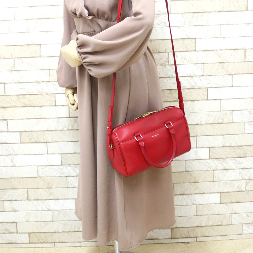 Saint Laurent- Paris Baby Duffle Handbag Red