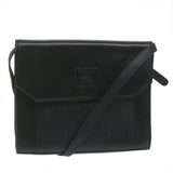 Luxury BurberrySs Shoulder Bag Leather Black Auth bs10626
