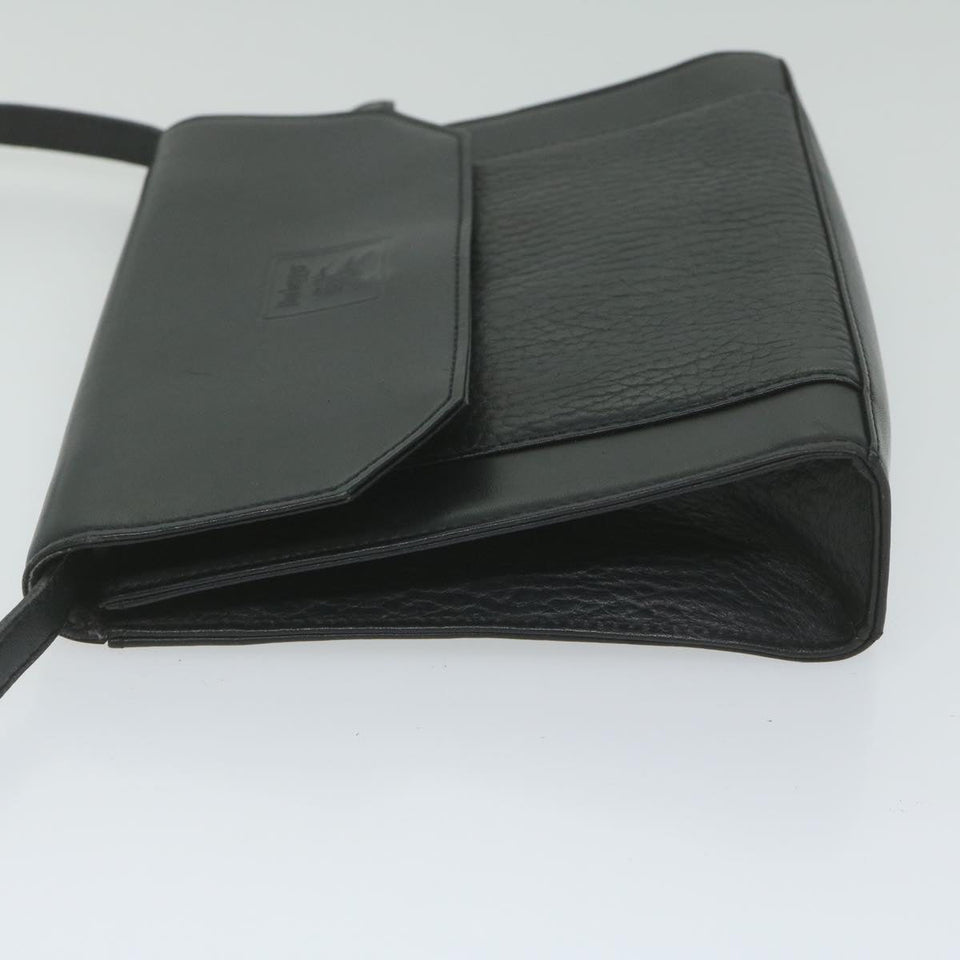 Luxury BurberrySs Shoulder Bag Leather Black Auth bs10626