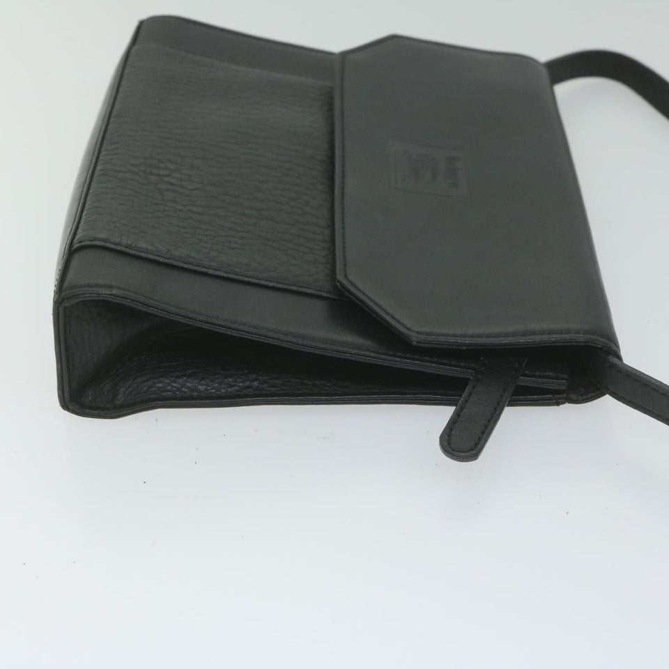 Luxury BurberrySs Shoulder Bag Leather Black Auth bs10626