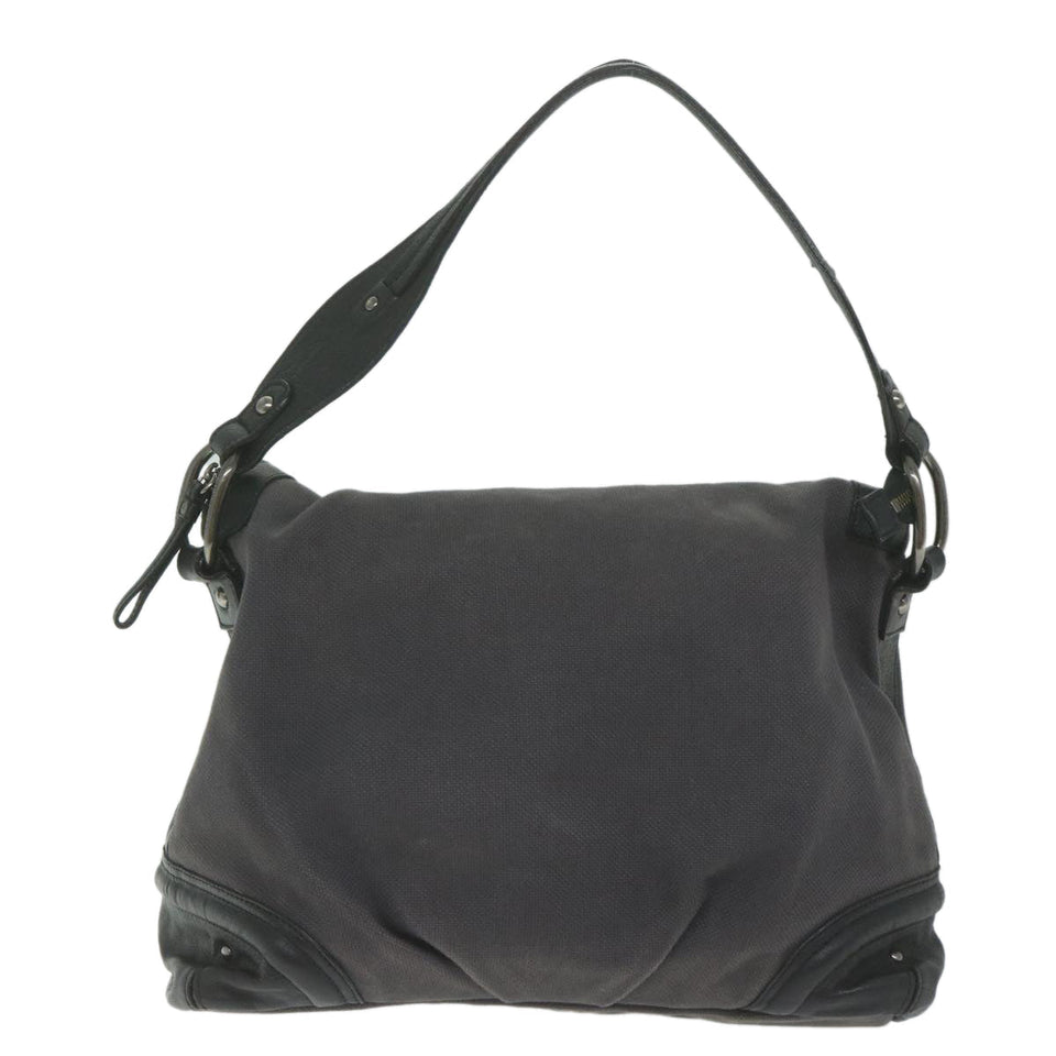 Luxury Burberry Shoulder Bag Canvas Gray Auth bs10635