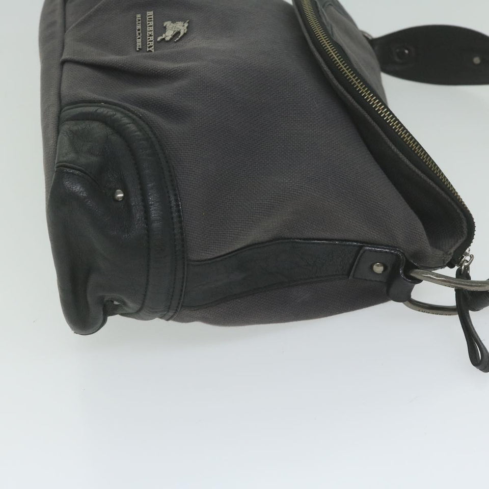 Luxury Burberry Shoulder Bag Canvas Gray Auth bs10635