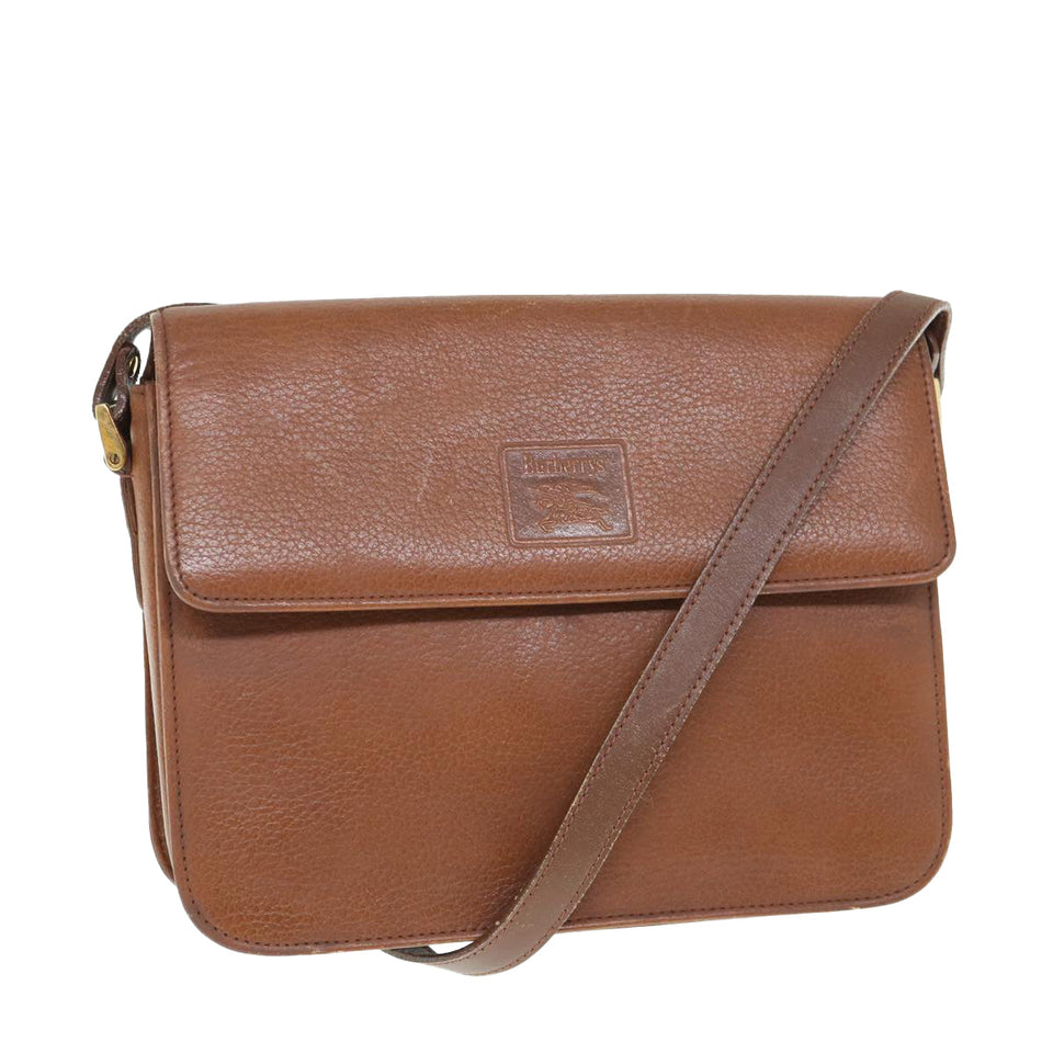 Luxury BurberrySs Shoulder Bag Leather Brown Auth bs11137