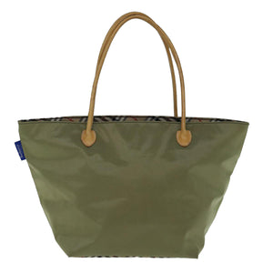 Luxury BurberrySs Blue Label Tote Bag Nylon Khaki Auth bs11303