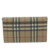 Luxury Burberry Nova Check Long Wallet PVC Leather Beige Auth bs11867