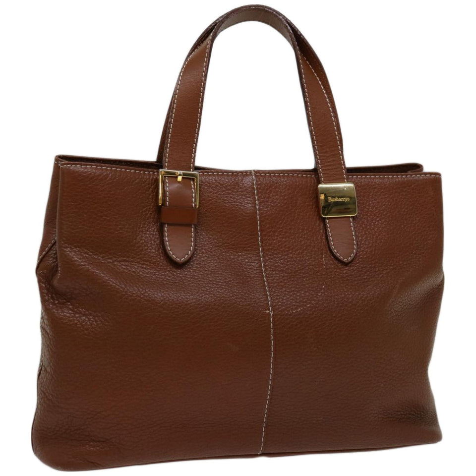 Luxury BurberrySs Hand Bag Leather Brown Auth bs12032