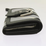 Luxury Burberry Nova Check Wallet Nylon Gray Black Auth bs12103