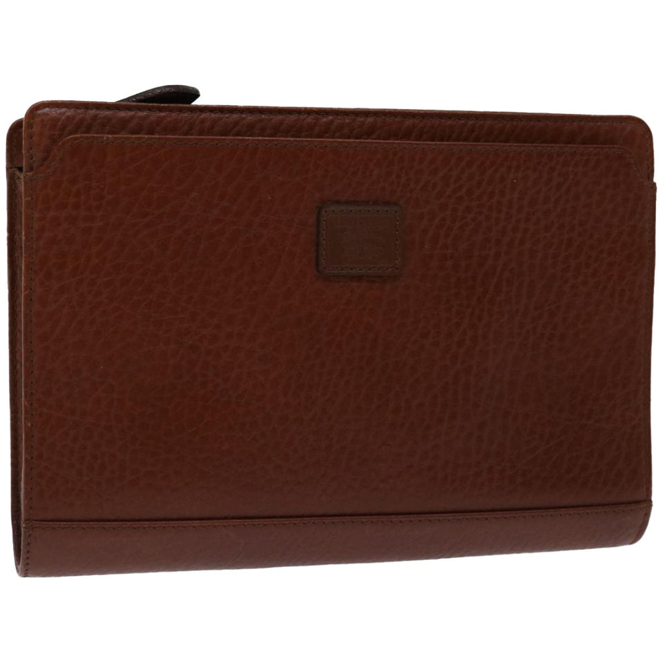 Luxury BurberrySs Clutch Bag Leather Brown Auth bs12180