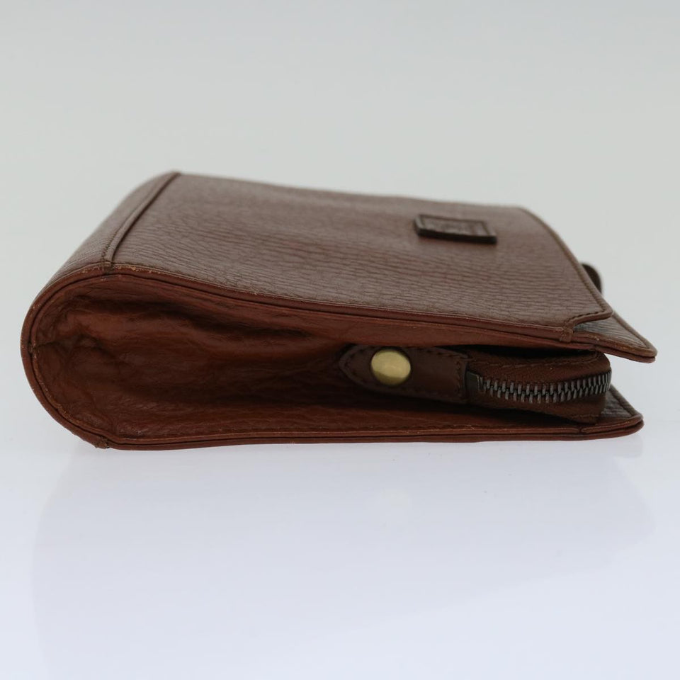 Luxury BurberrySs Clutch Bag Leather Brown Auth bs12180