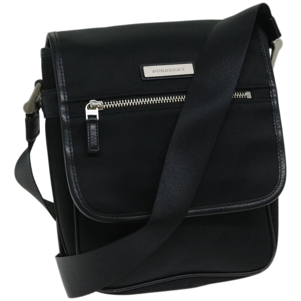 Luxury Burberry Shoulder Bag Nylon Black Auth bs12201