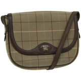 Luxury BurberrySs Nova Check Shoulder Bag Canvas Beige Auth bs12210