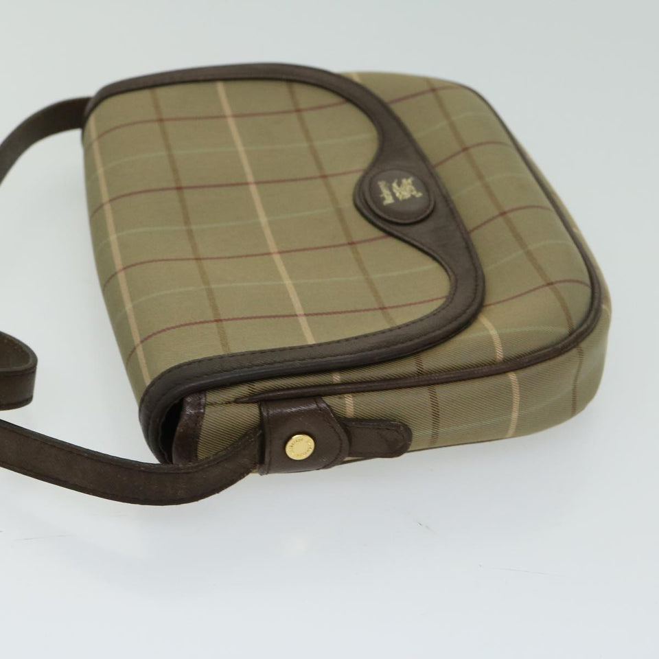 Luxury BurberrySs Nova Check Shoulder Bag Canvas Beige Auth bs12210