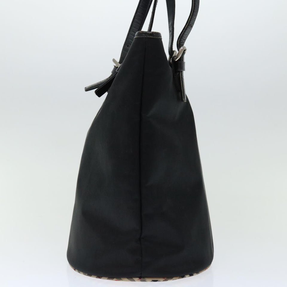 Luxury BurberrySs Nova Check Blue Label Shoulder Bag Nylon Beige Black Auth bs12222