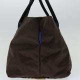Luxury BurberrySs Blue Label Hand Bag Nylon Brown Auth bs12550