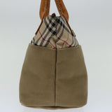 Luxury BurberrySs Blue Label Hand Bag Canvas Beige Auth bs12583