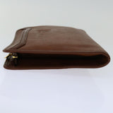 Luxury BurberrySs Clutch Bag Leather Brown Auth bs12585