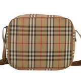 Luxury BurberrySs Nova Check Shoulder Bag Canvas Beige Auth bs12602