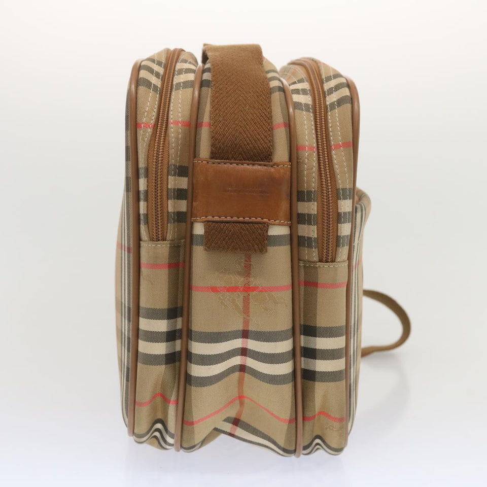 Luxury BurberrySs Nova Check Shoulder Bag Canvas Beige Auth bs12602