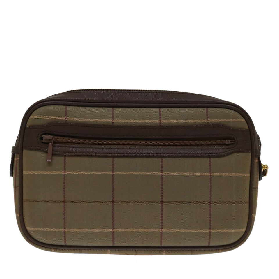 Luxury BurberrySs Nova Check Clutch Bag Canvas Beige Auth bs12786