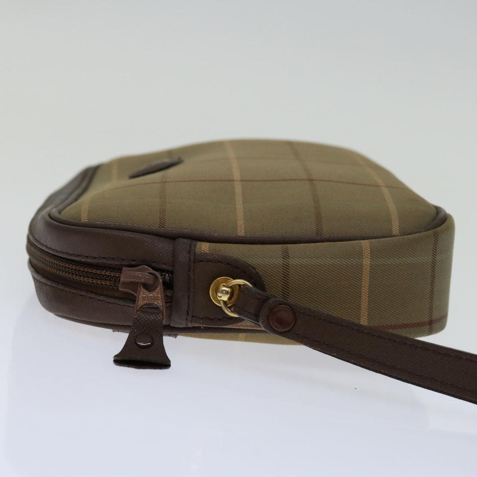 Luxury BurberrySs Nova Check Clutch Bag Canvas Beige Auth bs12786