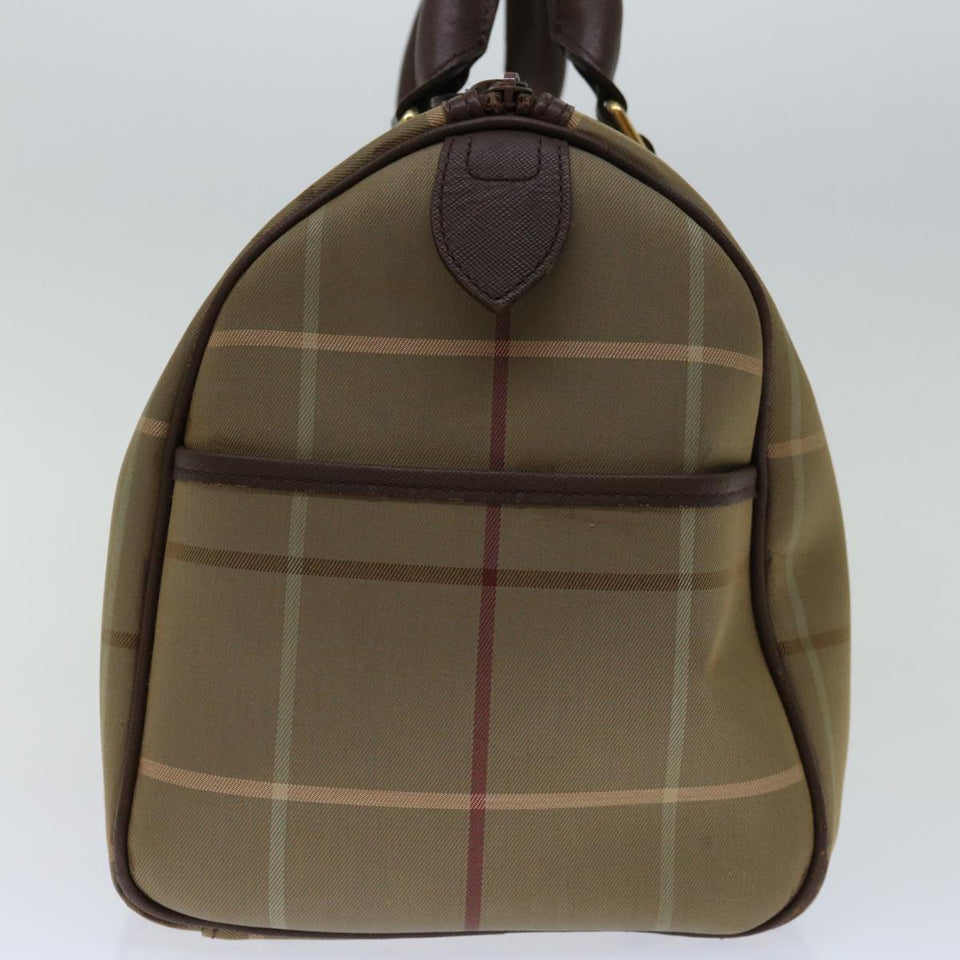 Luxury BurberrySs Nova Check Hand Bag Canvas Beige Auth bs12789