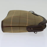 Luxury BurberrySs Nova Check Clutch Bag Canvas Beige Auth bs12794