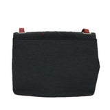 Luxury Burberry Shoulder Bag Canvas Black Red Auth bs12799