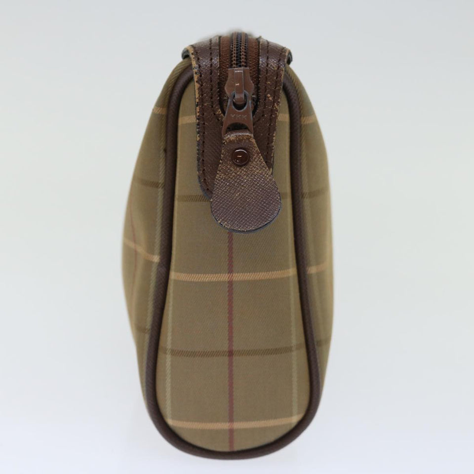Luxury BurberrySs Nova Check Clutch Bag Canvas Brown Auth bs13367