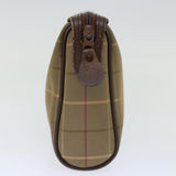 Luxury BurberrySs Nova Check Clutch Bag Canvas Brown Auth bs13367
